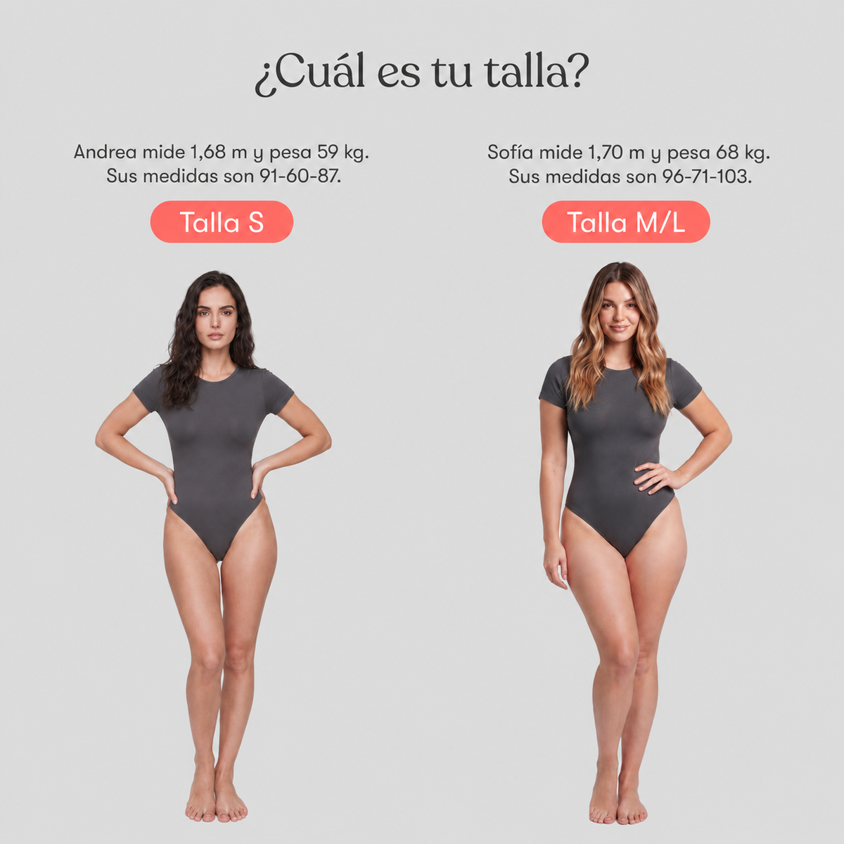 Body Cuello Redondo Manga Corta Gris Oscuro