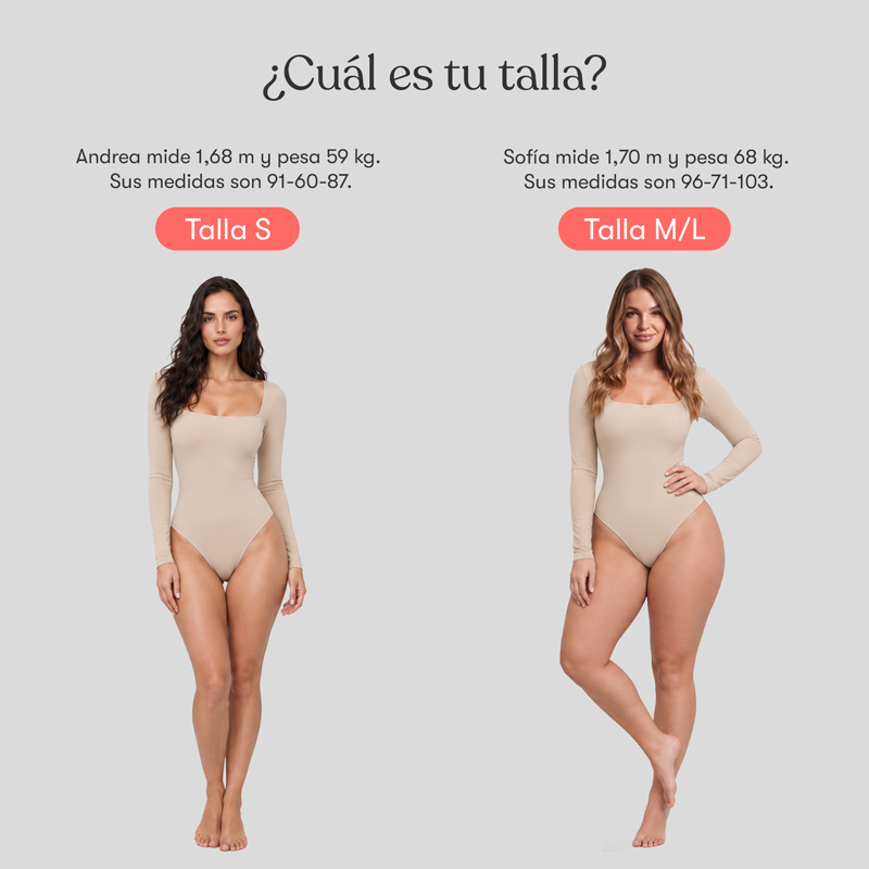 Body Cuadrado Manga Larga Beige