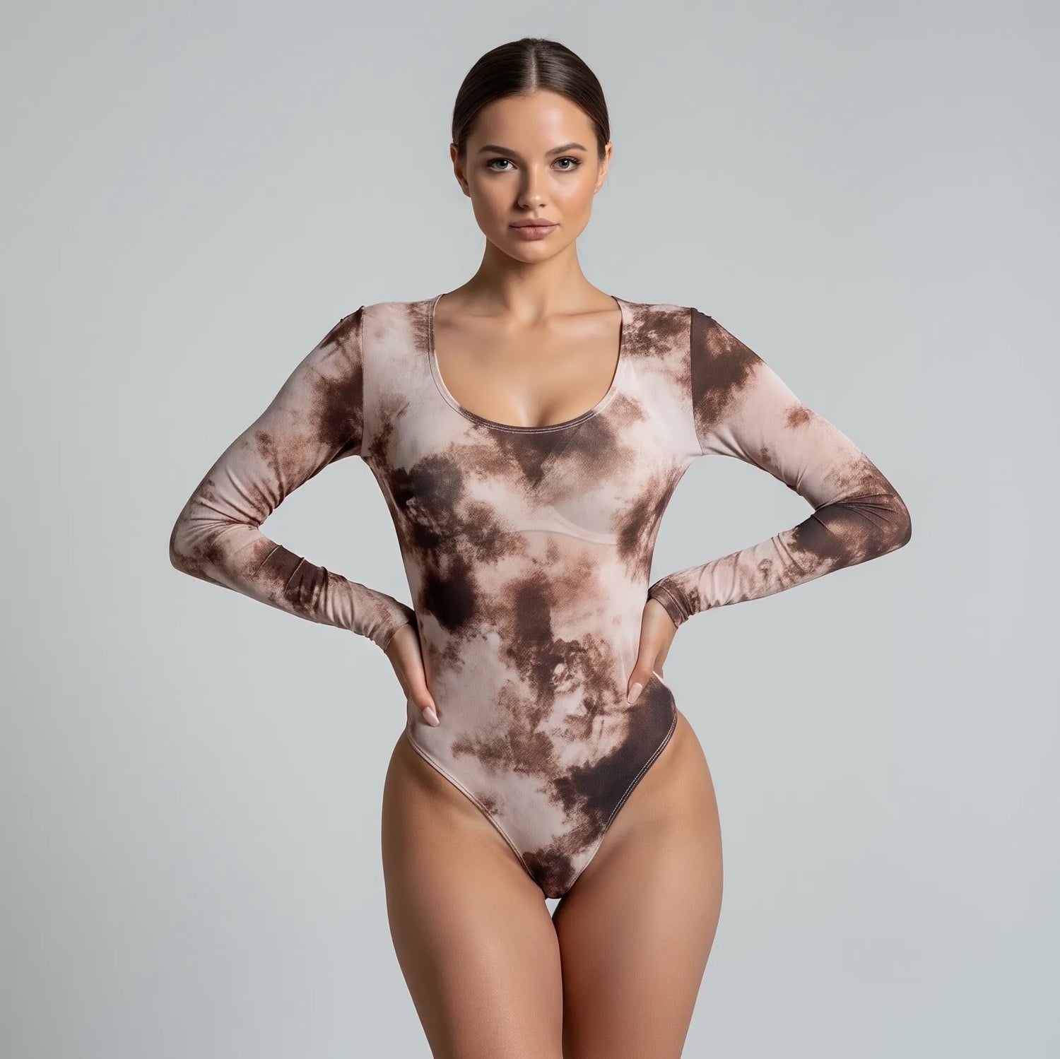 Body Mallatex Manga Larga Cafe