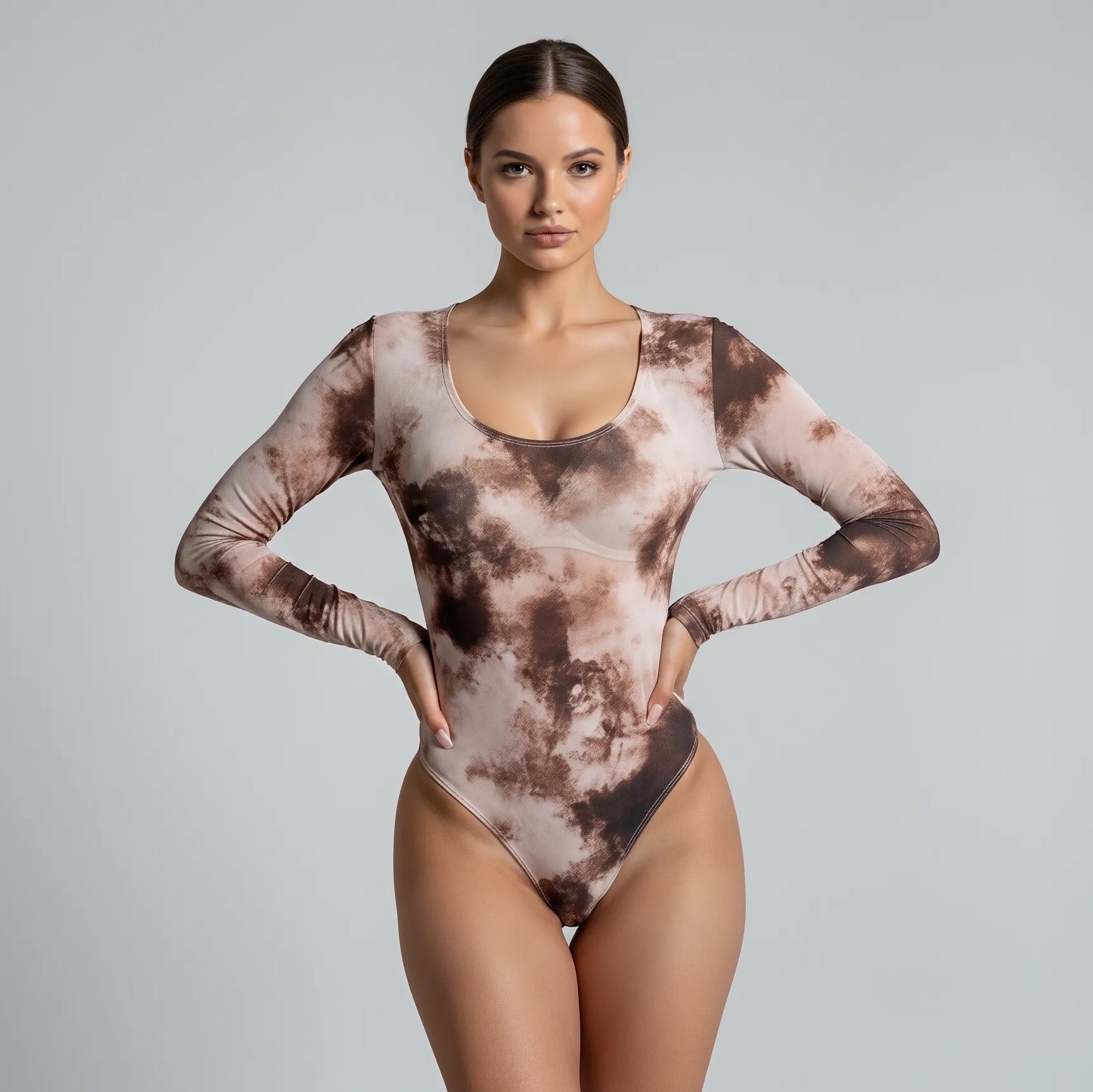 Body Mallatex Manga Larga Cafe