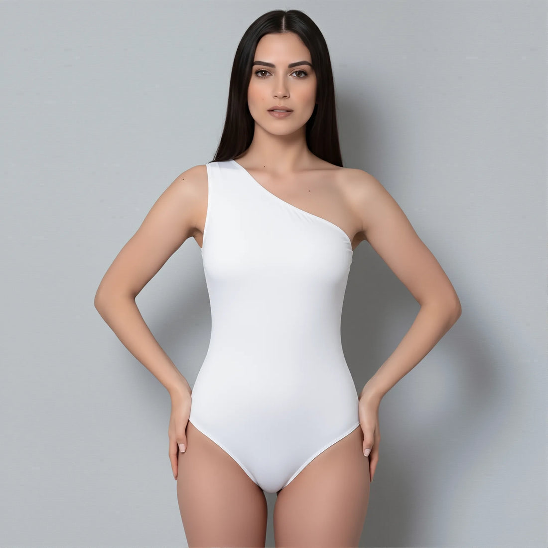 Body asimétrico sin mangas Blanco