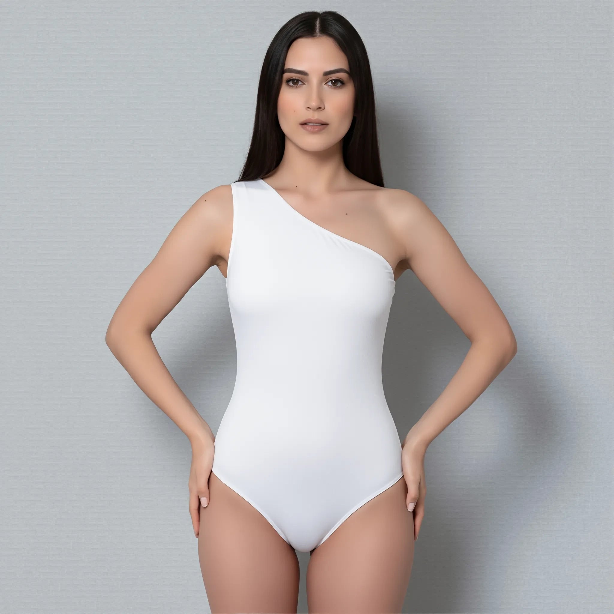 Body Asimétrico Sin Mangas Blanco