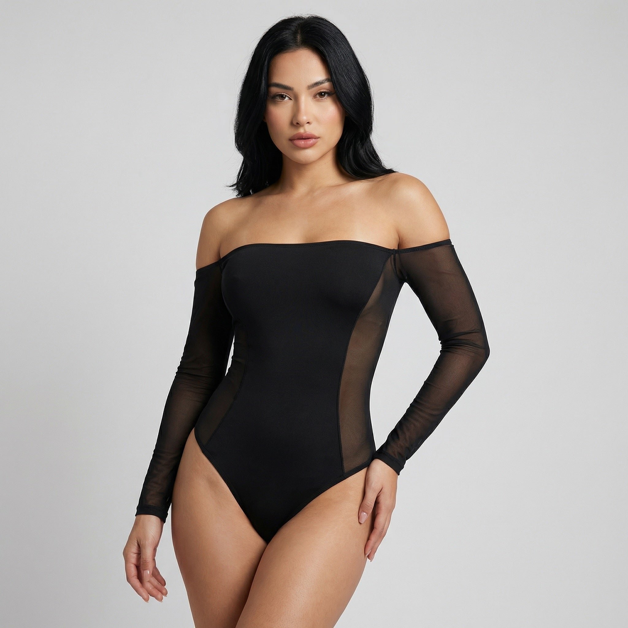 Body Mesh Manga Larga Brave Negro