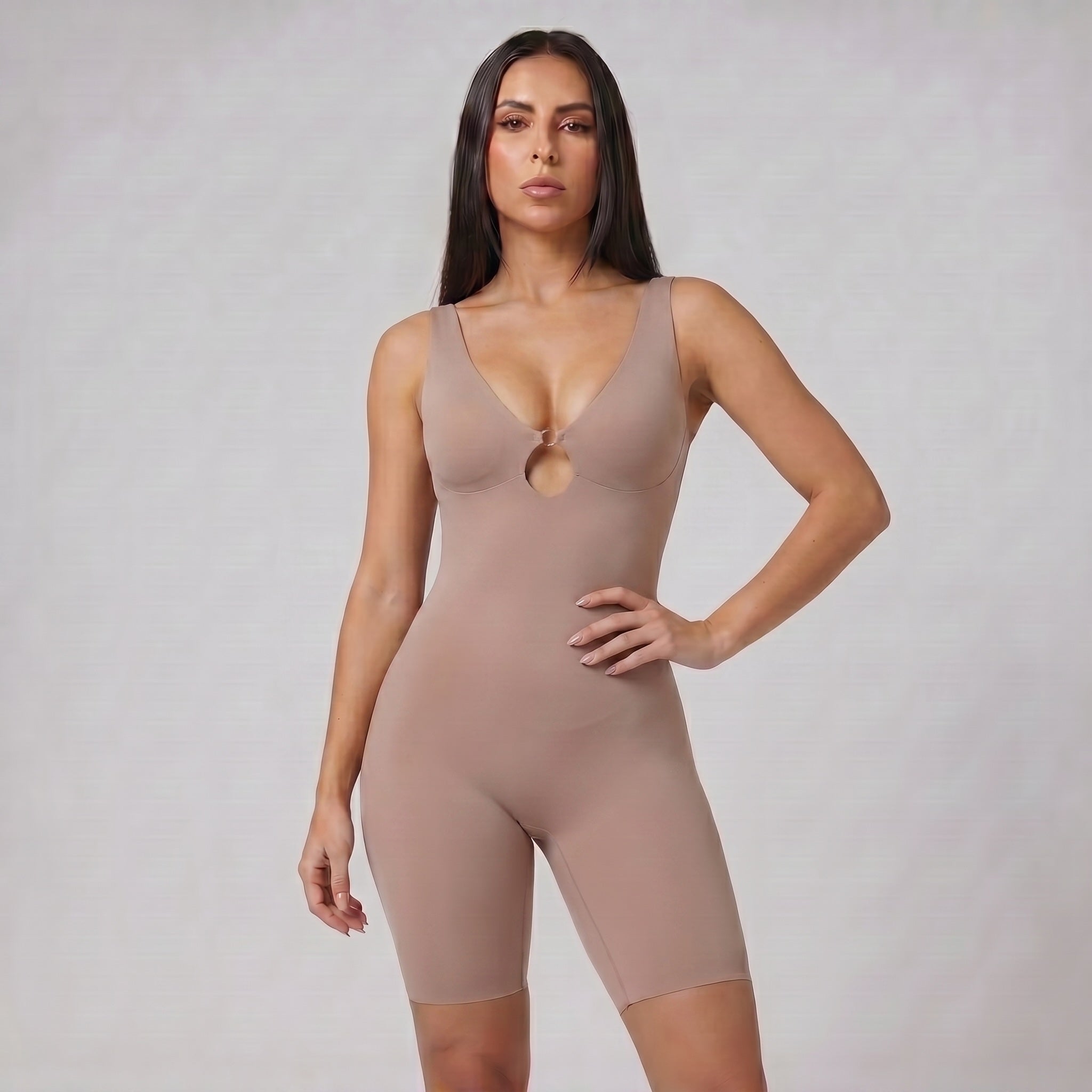 Body Short Moldeador con Abertura Frontal Cocoa