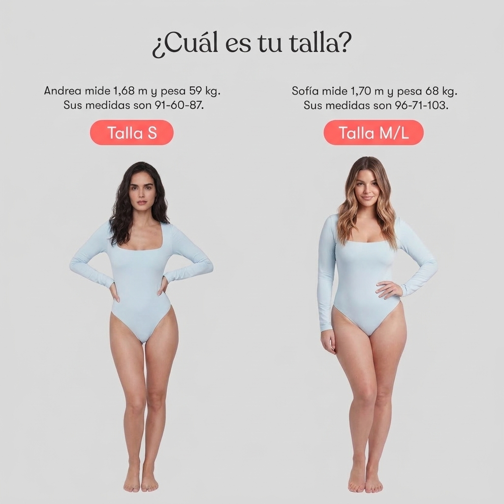 Body Cuadrado Manga Larga Azul Cielo