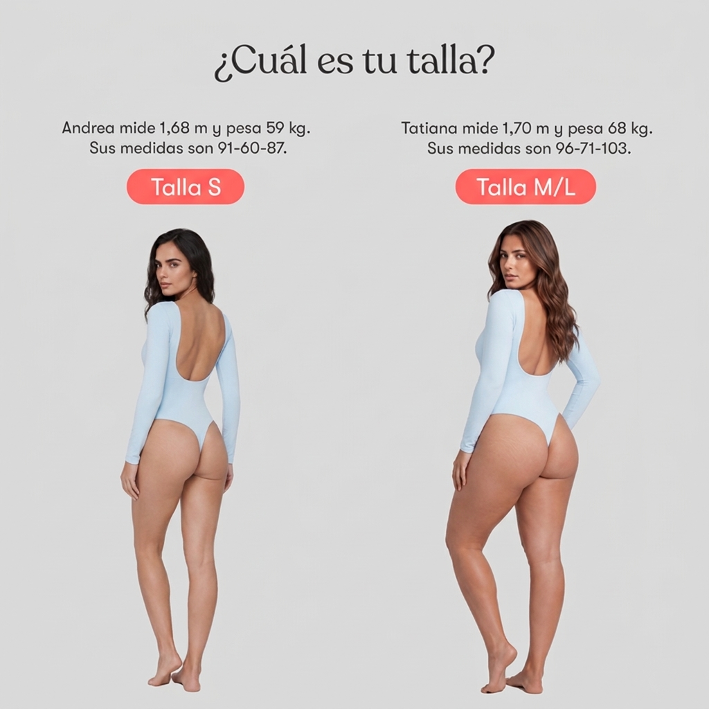 Body Espalda Media Manga Larga Azul Cielo