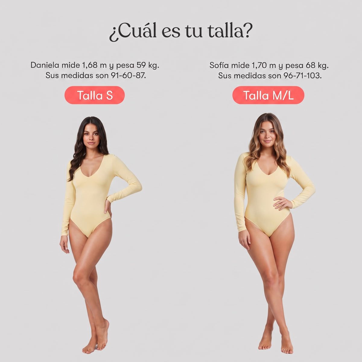 Body Escote En V Manga Larga Amarillo Mantequilla