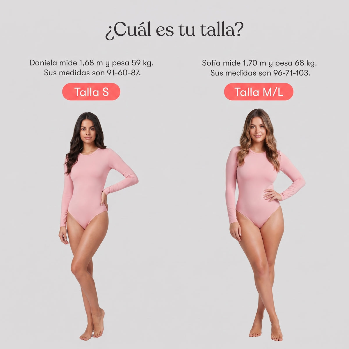 Body Redondo Manga Larga Rosa Cálido