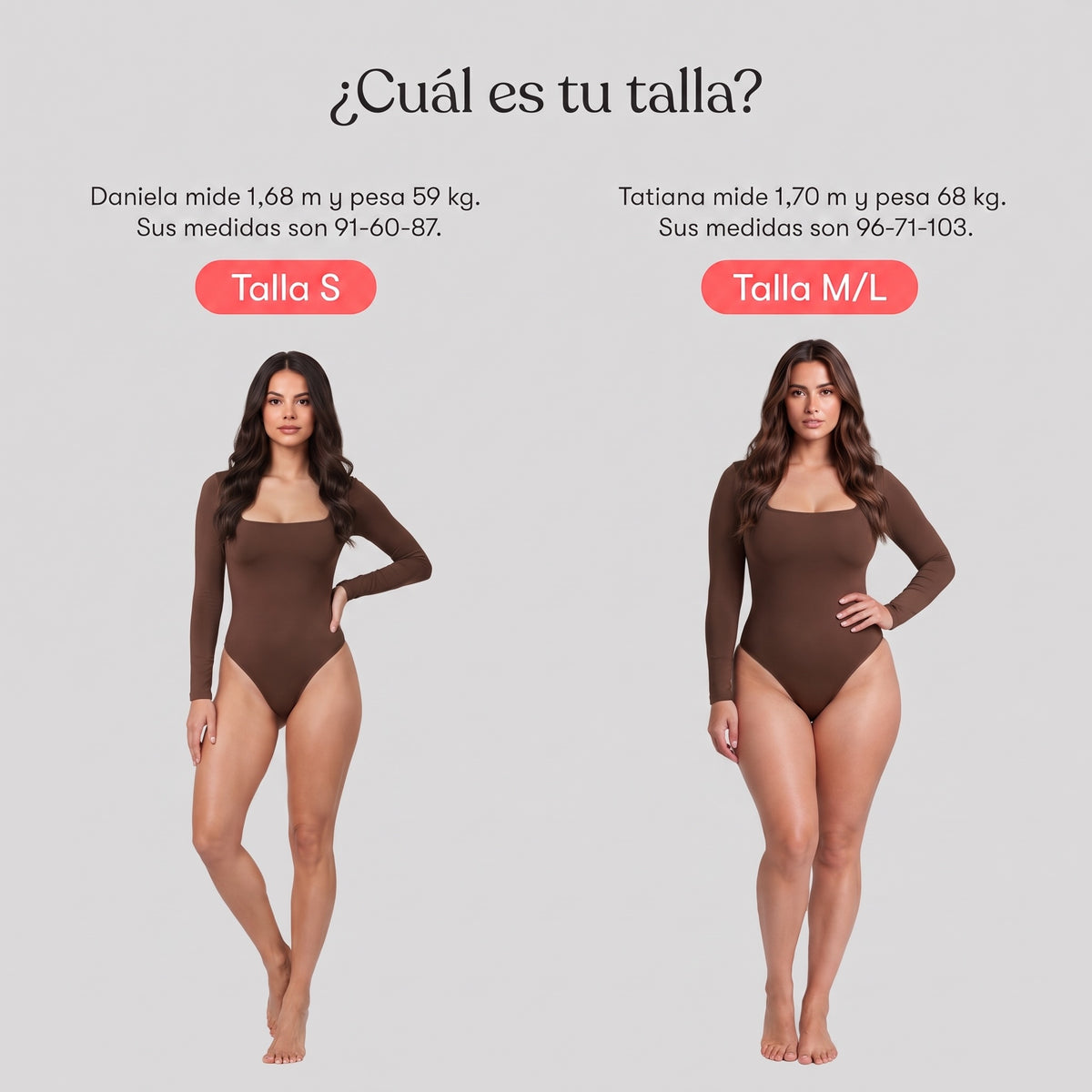 Body Cuadrado Manga Larga Café