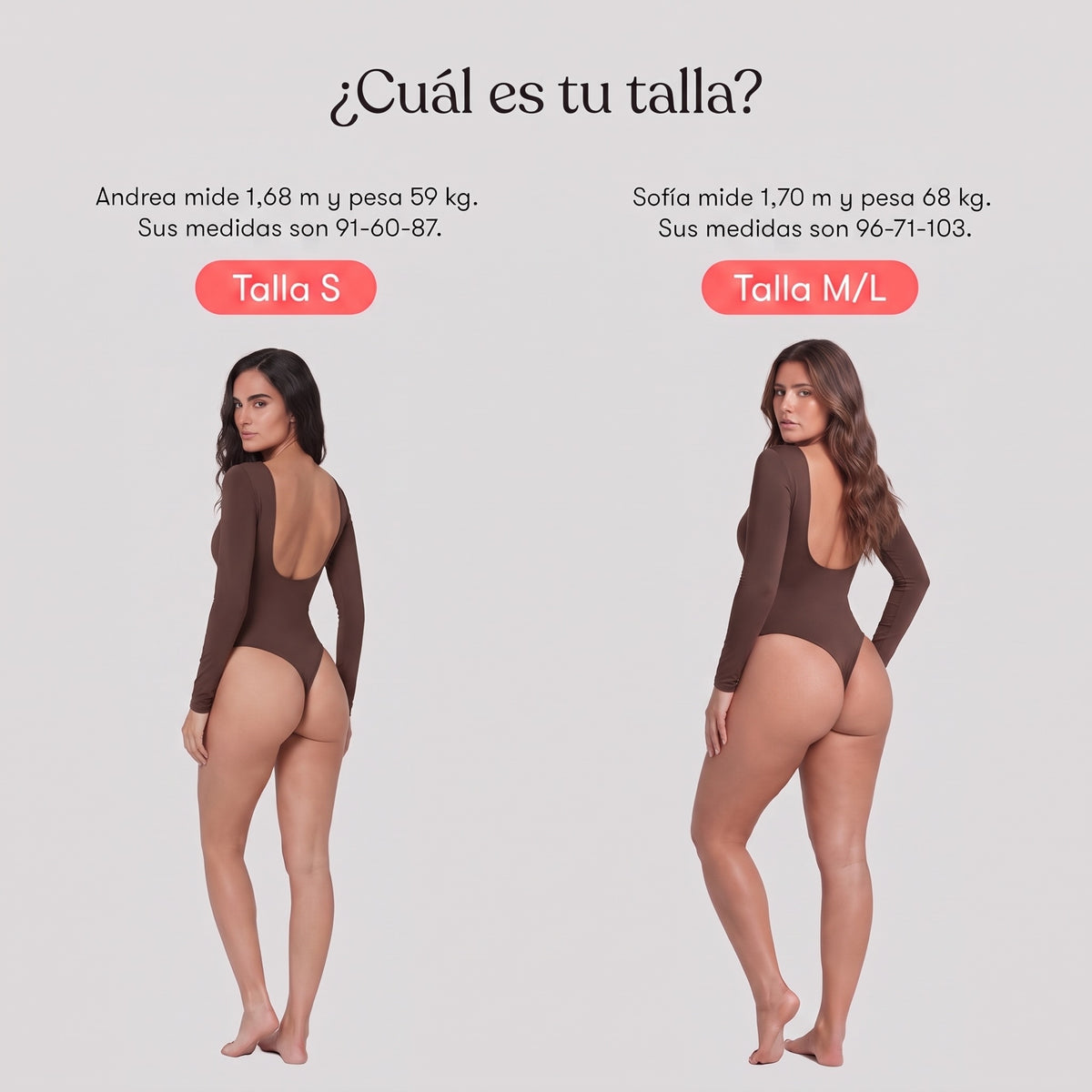 Body Espalda Media Manga Larga Café