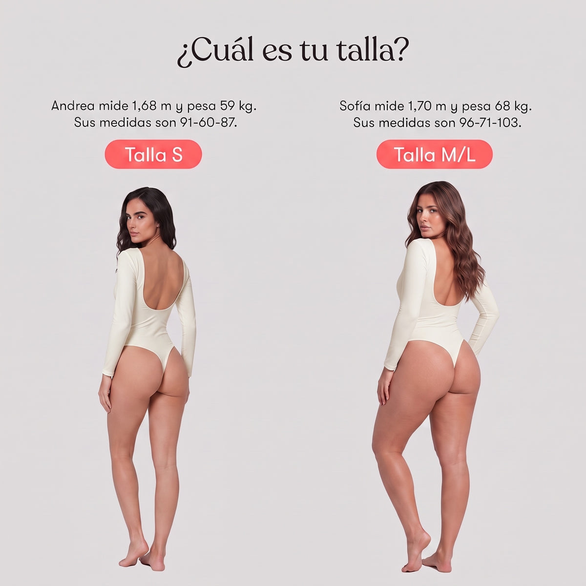 Body Espalda Media Manga Larga Marfil