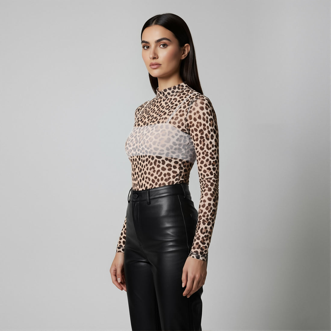 Body Mallatex Manga Larga Leopardo
