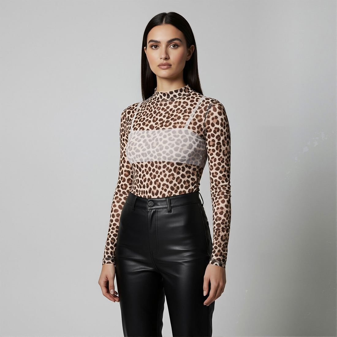 Body Mallatex Manga Larga Leopardo