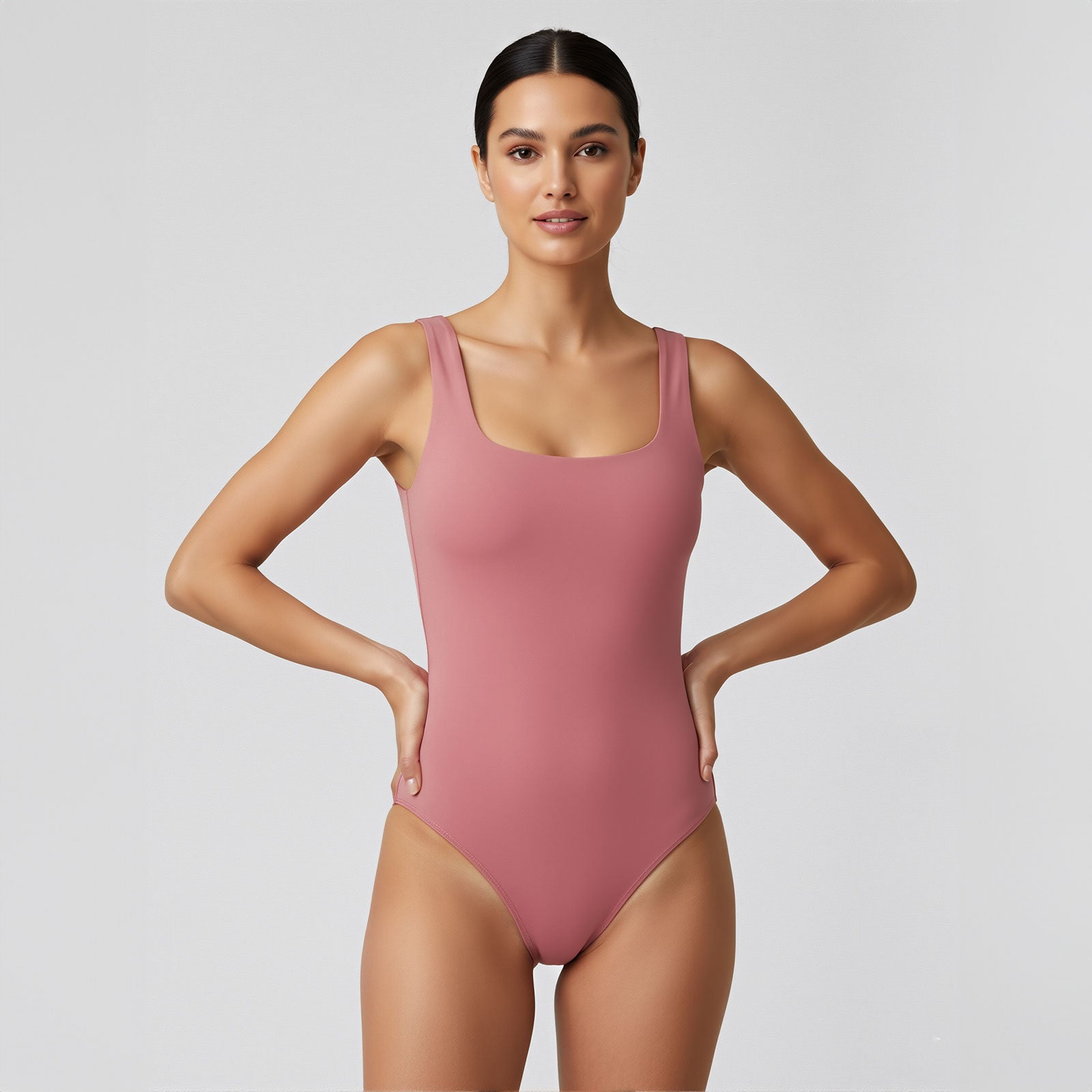 Body Tirantes Escote Cuadrado Rosa Ambar